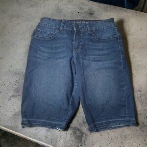 Lee Riders Mid Rise Bermuda Shorts Women Jean Cut Off Stretch 8M Country Blue